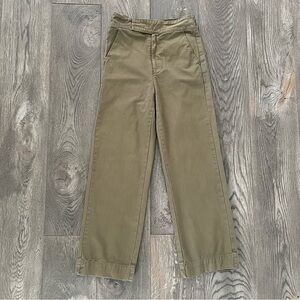 LACAUSA High Rise Army Green Chino Trouser Pants Size 4